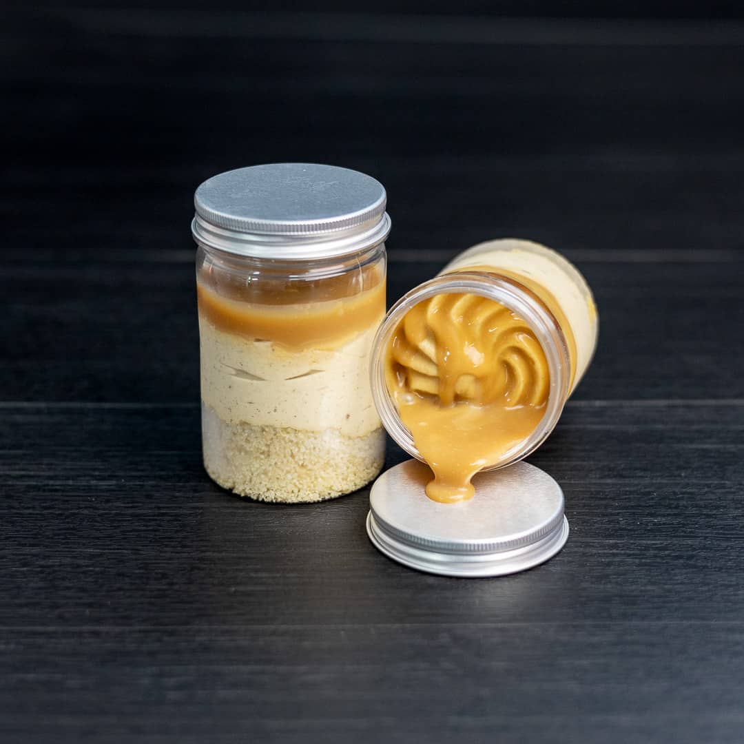 Cheesecake Jar Gingerbread Cheesecake Topped With Caramel » JeanPierre