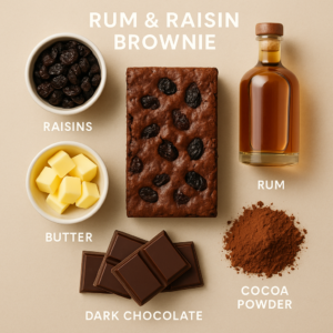 Rum and Raisin Brownie Ingredients